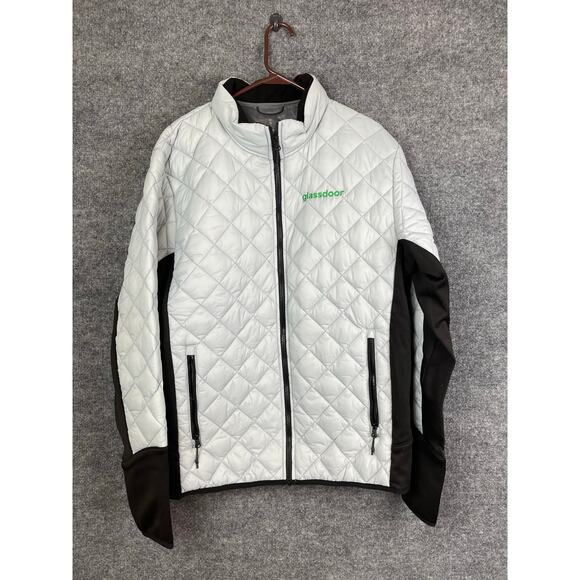 Elevate Other - Elevate Quilted Jacket Men's XL Gray Black Logo Green Glassdoor on Left Side